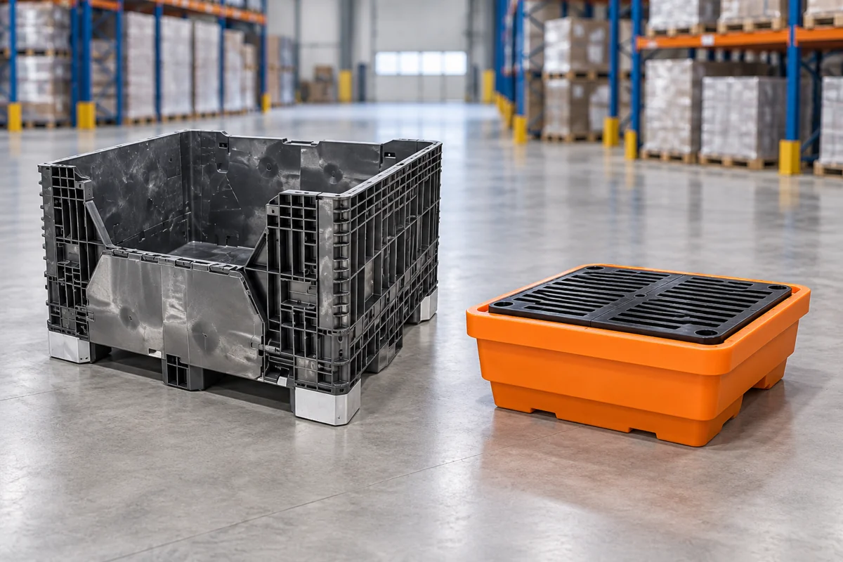 Caixa GLT e pallet de contenção